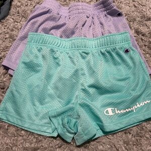 Kids Champion Mesh Shorts in Light Blue and Light Purple